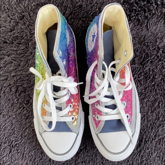 multi sequin converse